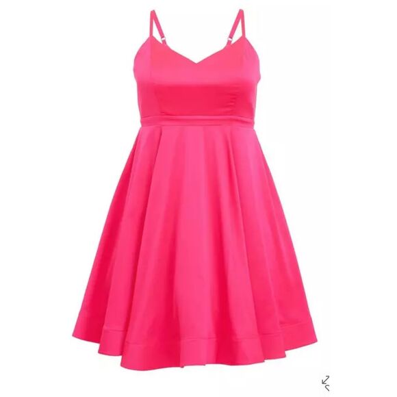 torrid Dresses & Skirts - NWT Torrid Hot Pink Mini Satin Skater Dress Size 20